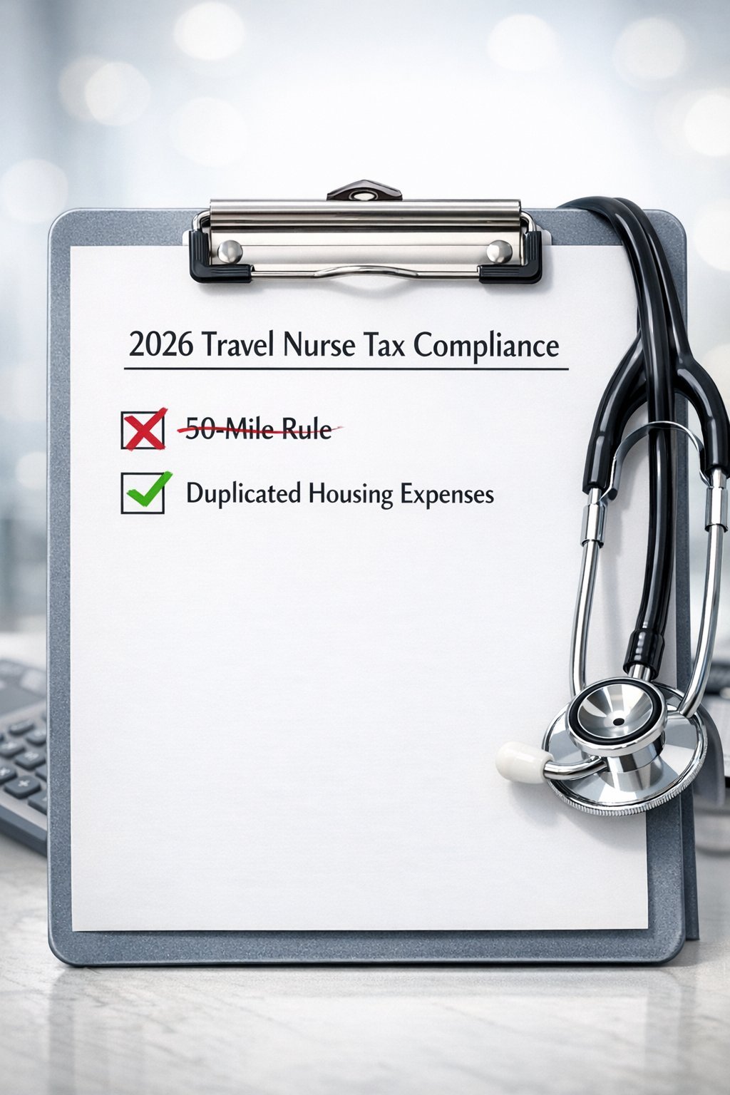 2026 travel nurse tax compliance guide showing the 50-mile rule is a myth and duplicated housing expenses is the correct standard